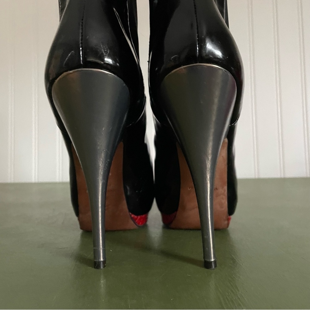 Giuseppe Zanotti Hidden Platform Stilettos in Black Patent Leather w Red *Italy* - Picture 9 of 16